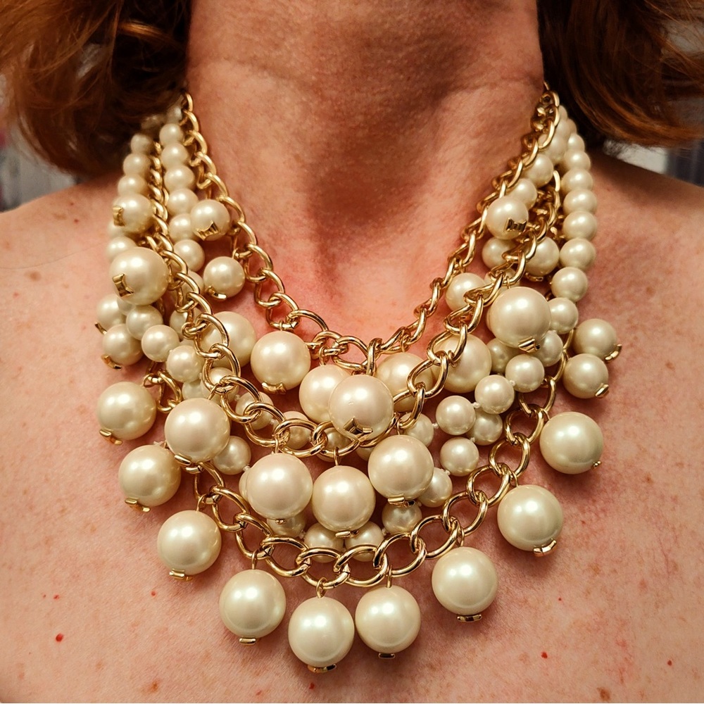 Kate Spade Pearl & Gold Link Necklace